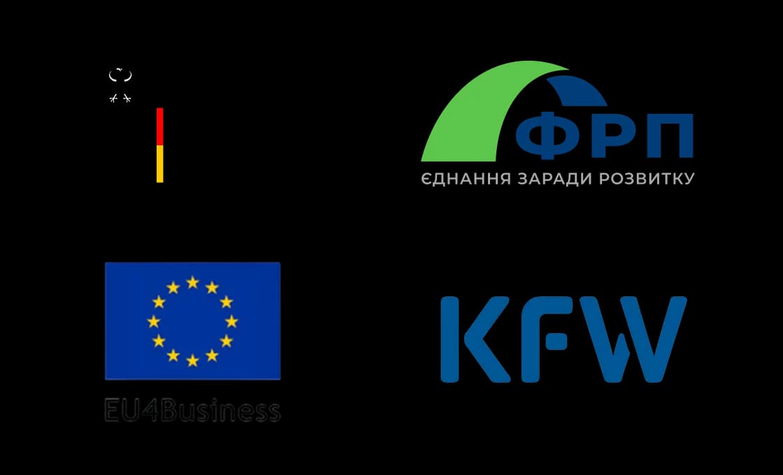 Логотипи ФРП, KFW, EU4Business та Федерального уряду Німеччини