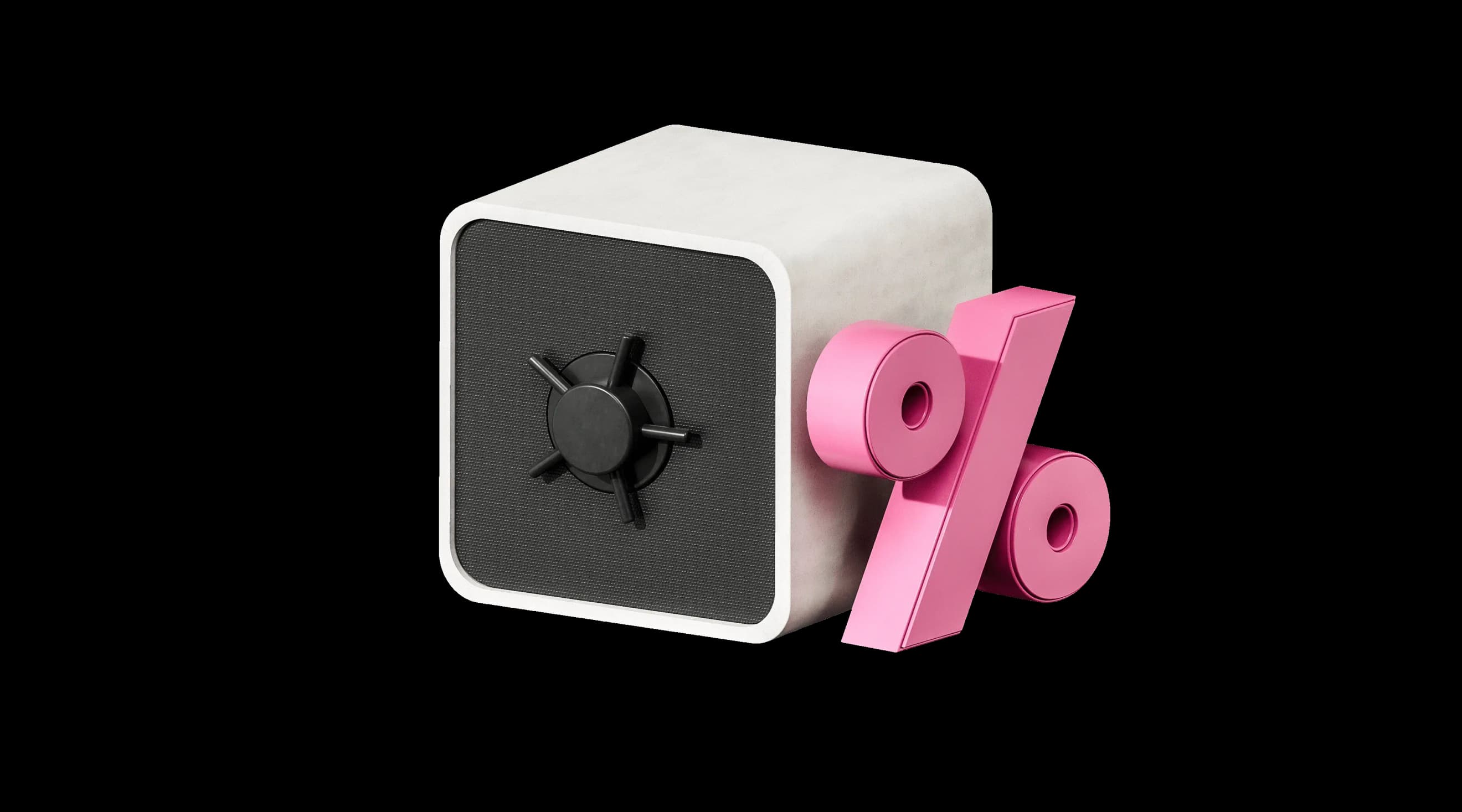 Сейф поруч із рожевим символом відсотка
