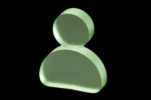 Зелена піктограма профілю у вигляді стилізованої фігури