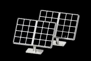 Дві моделі сонячних панелей на підставках